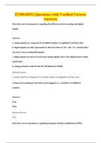 BUNDLE OF IT300 QUESTIONS WITH VERIFIED CORRECT ANSWERS