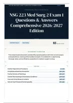 NSG 223 Med Surg 2 Exam 1 Questions & Answers Comprehensive 2026&sol;2027 Edition