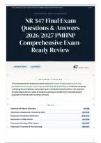 NR 547 Final Exam Questions & Answers 2026&sol;2027 PMHNP Comprehensive Exam-Ready Review