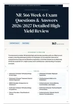NR 566 Week 6 Exam Questions & Answers 2026&sol;2027 Detailed High-Yield Review
