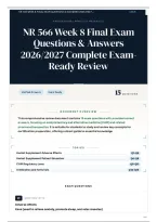 NR 566 Week 8 Final Exam Questions & Answers 2026&sol;2027 Complete Exam-Ready Review