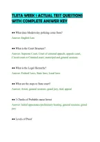 Tleta Week 1 Actual Test Questions&NewLine;With Complete Answer Key&NewLine;