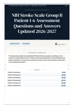 NIH Stroke Scale Group B Patient 1-6 Assessment Questions and Answers Updated 2026&sol;2027
