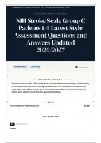 NIH Stroke Scale Group C Patients 1-6 Latest Style Assessment Questions and Answers Updated 2026&sol;2027