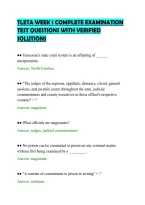 Tleta Week 1 Complete Examination&NewLine;Test Questions With Verified&NewLine;Solutions&NewLine;