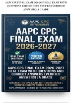 Aapc Cpc Final Exam 2026-2027 Real Exam With&NewLine;Questions And Correct Answers&lpar;Verified&NewLine;Answers&rpar;&vert;A Grade