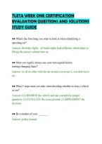 Tleta Week One Certification&NewLine;Evaluation Questions And Solutions&NewLine;Study Guide&NewLine;