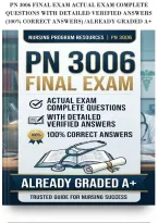 Pn 3006 Final Exam Actual Exam Complete&NewLine;Questions With Detailed Verified Answers&NewLine;&lpar;100&percnt; Correct Answers&rpar; &sol;Already Graded A&plus;