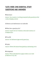 Tleta Week One Essential Study&NewLine;Questions And Answers&NewLine;