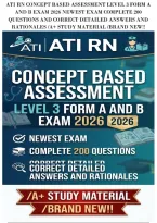 Ati Rn Concept Based Assessment Level 3 Form A&NewLine;And B Exam 2026 Newest Exam Complete 200&NewLine;Questions And Correct Detailed Answers And&NewLine;Rationales &sol;A&plus; Study Material &sol;Brand New&excl;&excl;