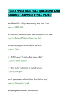 Tleta Week One Full Questions And&NewLine;Correct Answers Final Paper