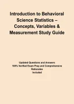 Introduction to Behavioral Science Statistics &ndash; Concepts&comma; Variables & Measurement Study Guide