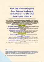 AAPC CPB Practice Exam &vert;Study Guide Questions with Expertly Verified Answers For 2026- 2027 &lpar;Latest Update Graded A&rpar;&NewLine;