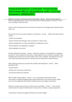 Instrumentation Controls Technician Interview Mock Questions with Correct Answers 2026&sol;2027&period;