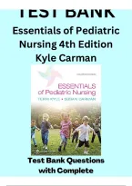 Test Bank for Essentials of Pediatric Nursing 4th Edition by Kyle & Carman &vert; Study Guide&comma; Practice Questions & Exam Review 2026&sol;2027