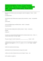 Instrumentation Exam &lpar;First Period - Electrical Theory and Safety&rpar; Questions with Complete Rationales 2026-2027 Updated&period;