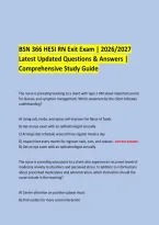 BSN 366 HESI RN Exit Exam &vert; 2026&sol;2027 &NewLine;Latest Updated Questions & Answers &vert; Comprehensive Study Guide &NewLine; &NewLine;