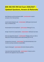 BSN 366 HESI RN Exit Exam 2026&sol;2027 &ndash; &NewLine;Updated Questions&comma; Answers & Rationales &NewLine; &NewLine;