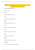 NR324 Adult Health I Practice Questions with&NewLine;Verified Correct Answers
