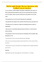 NR324 Adult Health I Review Questions with&NewLine;Verified Correct Answers