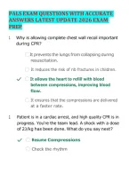 PALS Exam Questions with Accurate Answers 2026 &vert; Latest Update Exam Prep &vert; Pediatric Advanced Life Support Written Exam Review &vert; Respiratory Emergencies&comma; Shock&comma; Arrhythmias & Cardiac Arrest