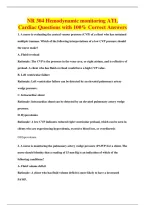NR 304 Hemodynamic monitoring ATI&comma;&NewLine;Cardiac Questions with 100&percnt; Correct Answers