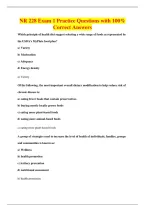 NR 228 Exam 1 Practice Questions with 100&percnt;&NewLine;Correct Answers