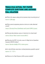 Tma05 D120 Actual Test Paper&NewLine;Complete Questions And Answers&NewLine;Full Solution