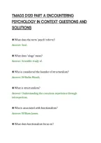 Tma05 D120 Part A Encountering&NewLine;Psychology In Context Questions And&NewLine;Solutions