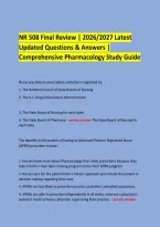 &NewLine;NR 508 Final Review &vert; 2026&sol;2027 Latest &NewLine;Updated Questions & Answers &vert; &NewLine;Comprehensive Pharmacology Study Guide &NewLine; &NewLine;