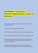  &NewLine;NR-508 Midterm Exam Review &ndash; 2026&sol;2027 Updated Questions&comma; Answers & Rationales  &NewLine;