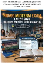 Nr599 Midterm Exam Latest 2026 Questions&NewLine;And 100&percnt; Correct Answers Chamberlain&NewLine;College Of Nursing