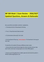 NR 508 Week 1 Exam Review &ndash; 2026&sol;2027 &NewLine;Updated Questions&comma; Answers & Rationales  &NewLine;  &NewLine;