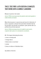 Tncc Test Prep A 8Th Edition Complete&NewLine;Test Paper With Correct Answers