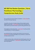  &NewLine;NR 508 Final Review Questions &vert; Nurse &NewLine;Practitioner Pharmacology &vert; Comprehensive Study Guide &NewLine; &NewLine; &NewLine;