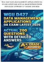 Wgu D427 Data Management Applications Oa&NewLine;Exam Latest 2026 Actual 200 Questions With&NewLine;Detailed Answers &sol;A&plus; Grade Assured
