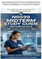 Nr599 Midterm Study Guide Informatics 2026&NewLine;Version Chamberlain College Of Nursing