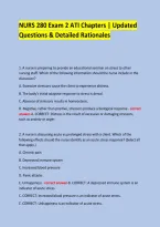 NURS 280 Exam 2 ATI Chapters &vert; Updated Questions & Detailed Rationales &NewLine;  &NewLine;