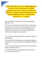 IAHCSMM CRCST Exam Certified Registered Central Service Technician 150 Verified Questions and Correct Answers Actual Exam 2026&sol;2027 Complete Exam-Style Questions with Detailed Rationales &vert; 100&percnt; Verified &vert; Pass Guaranteed &ndash; A&plus; Graded