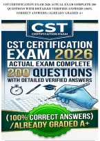 Cst Certification Exam 2026 Actual Exam Complete 200&NewLine;Questions With Detailed Verified Answers &lpar;100&percnt;&NewLine;Correct Answers&rpar; &sol;Already Graded A&plus;