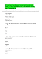 Electrical and Instrumentation Exam with Guaranteed Pass Solutions 2026-2027 Updated&period;