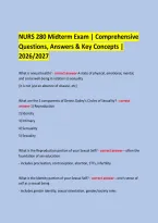  &NewLine;NURS 280 Midterm Exam &vert; Comprehensive &NewLine;Questions&comma; Answers & Key Concepts &vert; 2026&sol;2027 &NewLine;