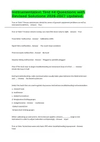 Instrumentation Test &num;4 Questions with Revised Solutions 2026-2027 Updated&period;