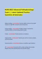  &NewLine;NURS 8022 Advanced Pathophysiology &NewLine;Exam 1 &vert; Latest Updated Practice Questions & Rationales &NewLine;  &NewLine;