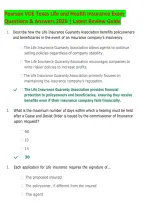 Pearson VUE Texas Life and Health Insurance Exam 2026 &vert; Questions & Answers &vert; Latest Review Guide &vert; Texas Insurance Licensing Exam Prep &vert; Life & Health Practice Test
