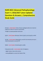  &NewLine;NURS 8022 Advanced Pathophysiology &NewLine;Exam 4 &vert; 2026&sol;2027 Latest Updated &NewLine;Questions & Answers &vert; Comprehensive Study Guide &NewLine; &NewLine; &NewLine;