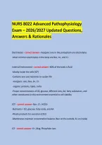  &NewLine;NURS 8022 Advanced Pathophysiology &NewLine;Exam &ndash; 2026&sol;2027 Updated Questions&comma; Answers & Rationales &NewLine; &NewLine; &NewLine;