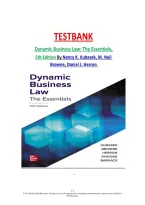 Test Bank for Dynamic Business Law&colon; The Essentials 5th Edition by Nancy K&period; &NewLine;Kubasek&comma; M&period; Neil Browne&comma; Daniel J&period; Herron isbn 978-1264076727