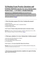 NJ Boating Exam Practice Questions and &NewLine;Correct Answers Question New Jersey Boating Safety &NewLine;Practice Exam &mdash; A&ndash;D Choices &plus; Detailed Rationales