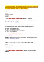 Colorado Mental Health Jurisprudence Practice Exam &NewLine;&mdash; Questions and Correct Answers